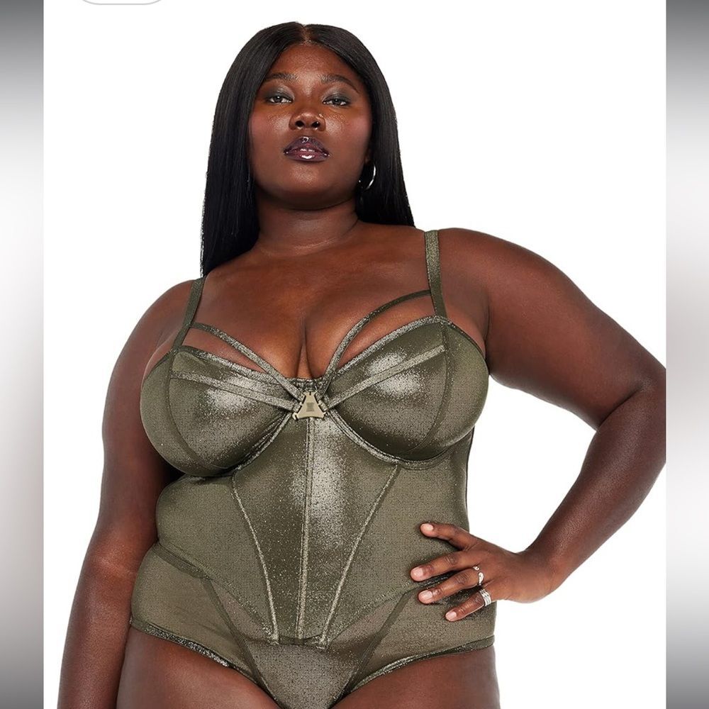Savage X Fenty Going Platinum Mesh Bustier Size 3X New